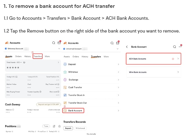 Moomoo ACH transfer options