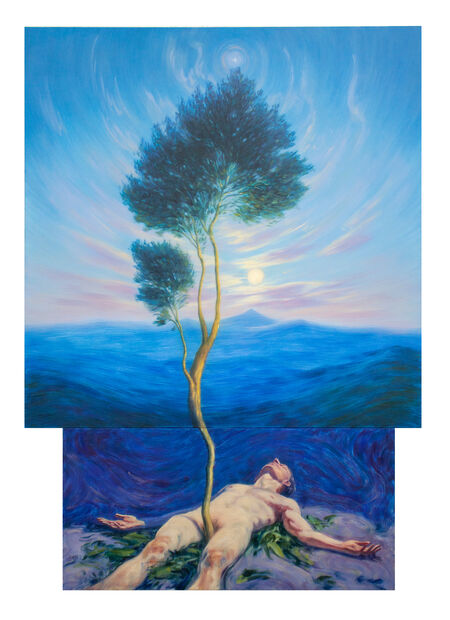 Marlon Portales, ‘Inside the Body there is a Tree (Diptych)’, 2025, Painting, Oil on canvas, Spinello Projects