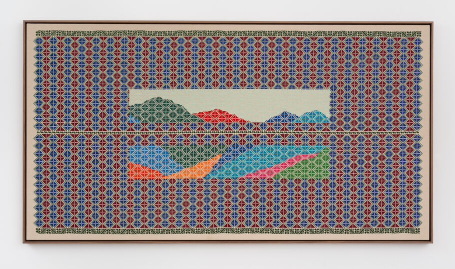 Jordan Nassar, ‘Heat of the Wind ’, 2025, Textile Arts, Hand embroidered cotton on cotton, Anat Ebgi