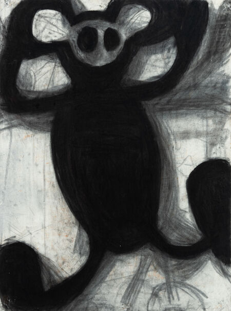 Joyce Pensato, ‘Mickey Fried Up’, 1990, Drawing, Collage or other Work on Paper, Charcoal on paper, Hollis Taggart
