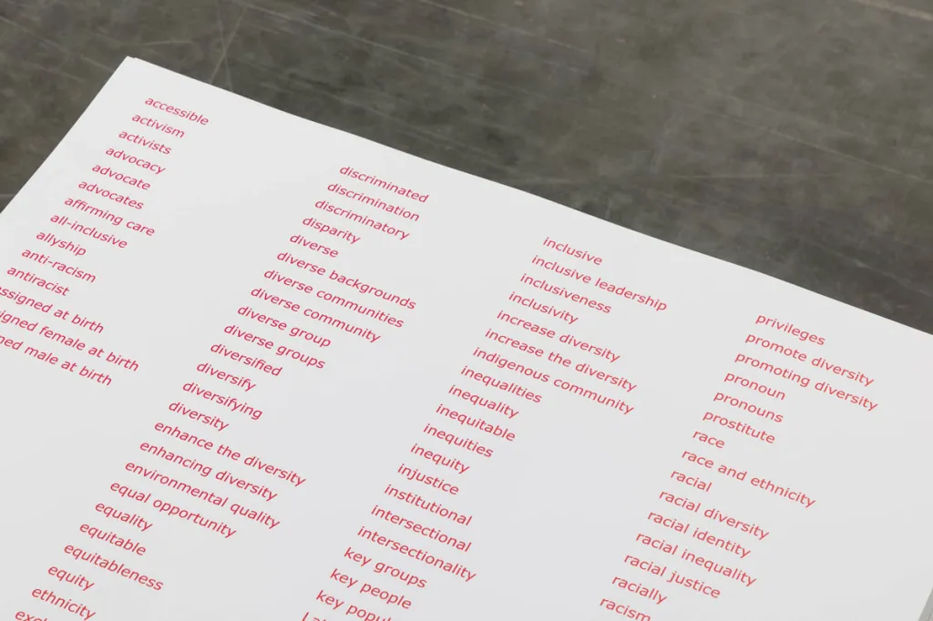 At Art Basel, Andrea Fraser’s Latest Project Compiles Words Banned by Trump