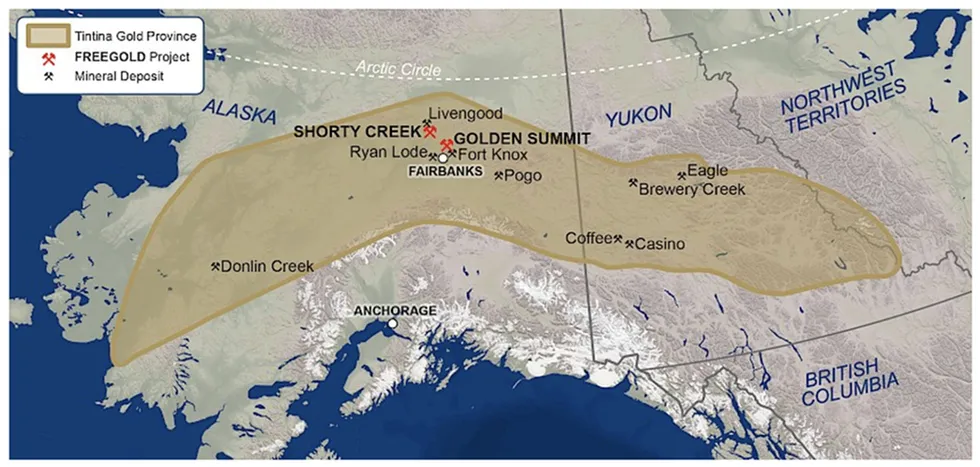 Freegold Ventures project location