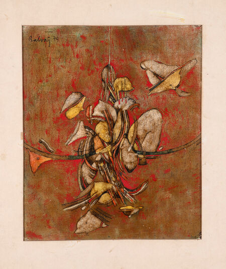 Balraj Khanna, ‘Untitled (Organic Forms)’, 1974, Painting, Oil and ink on canvas, Grosvenor Gallery