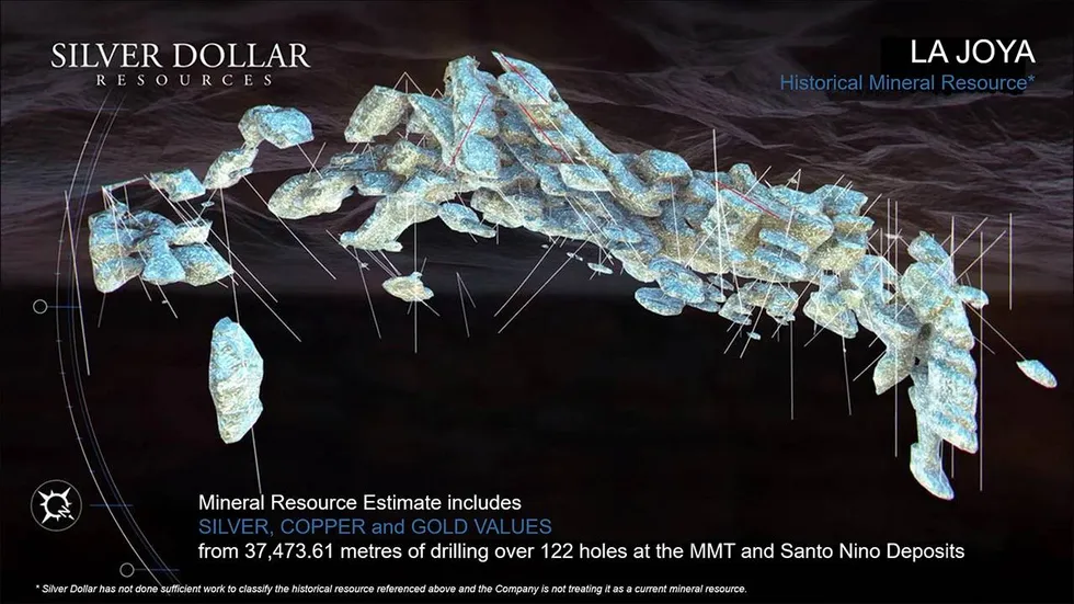 u200bSilver Dollar Resources - La Joya historical mineral resource model.