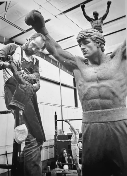 Rocky statue moved inside the Philadelphia Museum of Art for new show.
