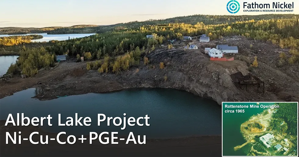 Aerial view of Fathom Nickel's Albert Lake project mining operations