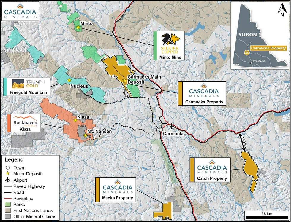 Cascadia Minerals project locations