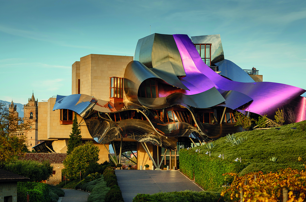 The Frank Gehry-designed Marqués de Riscal hotel
