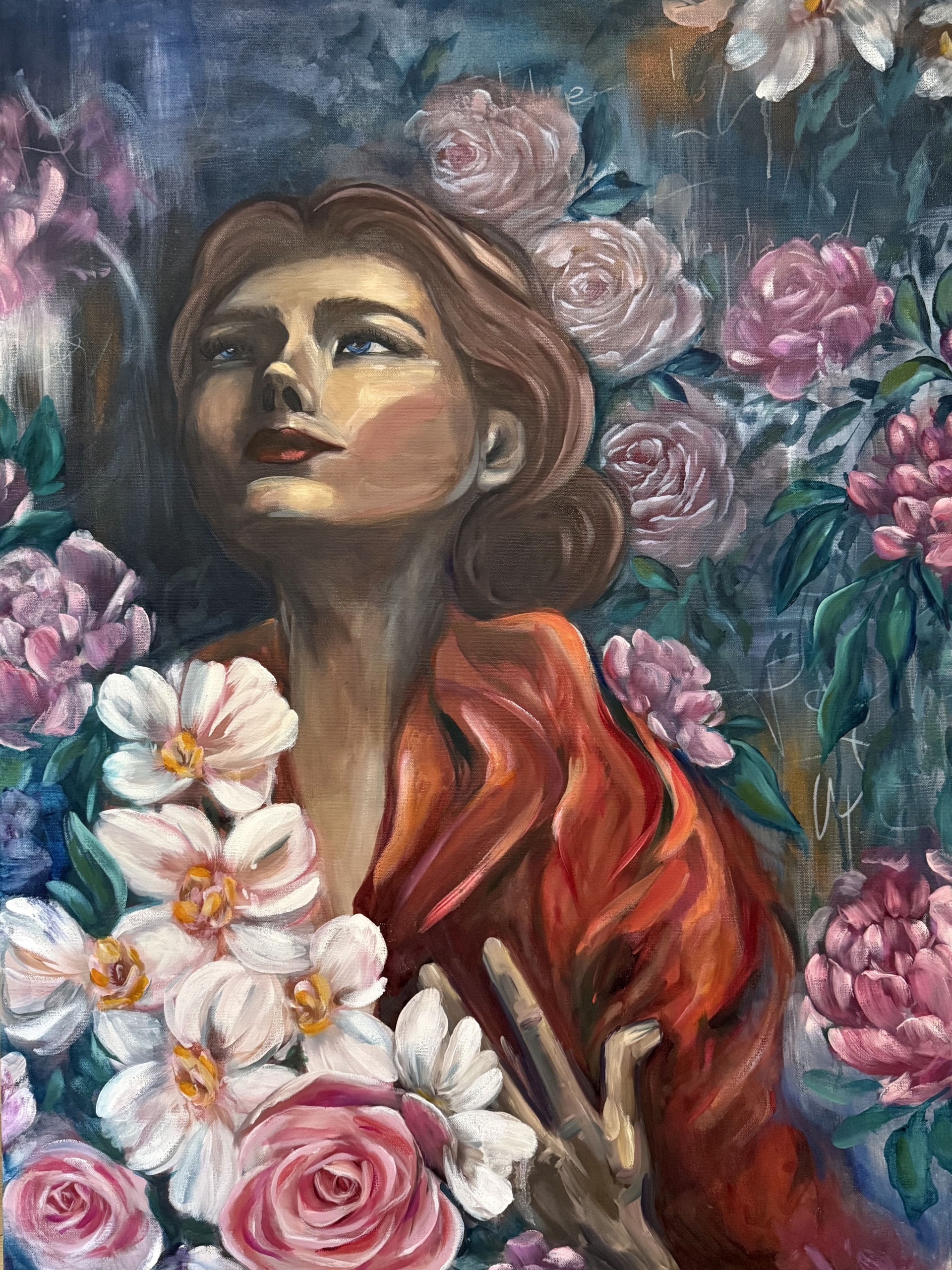Gonzales-She is restored-mixed media oil-30x40