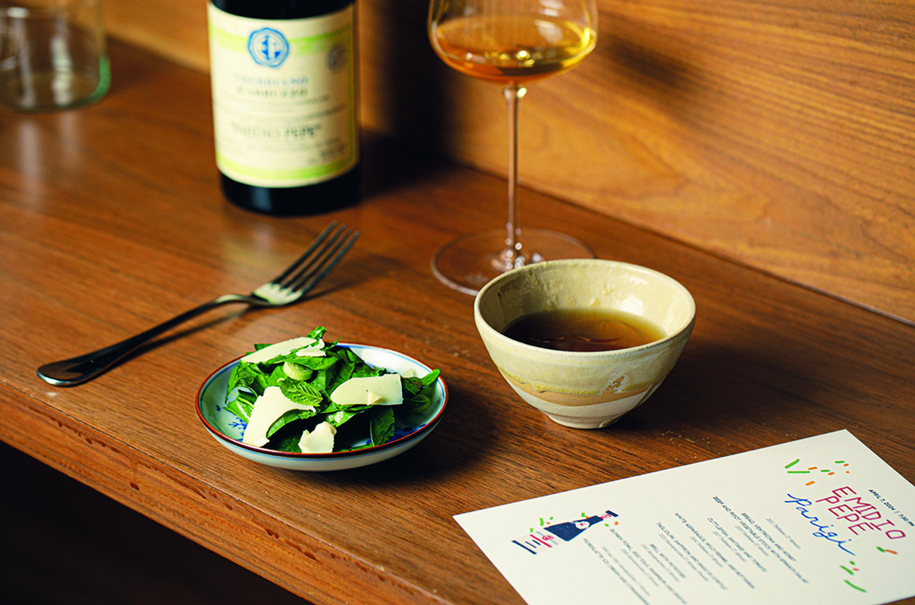 Dish of spinach, mint and parmesan