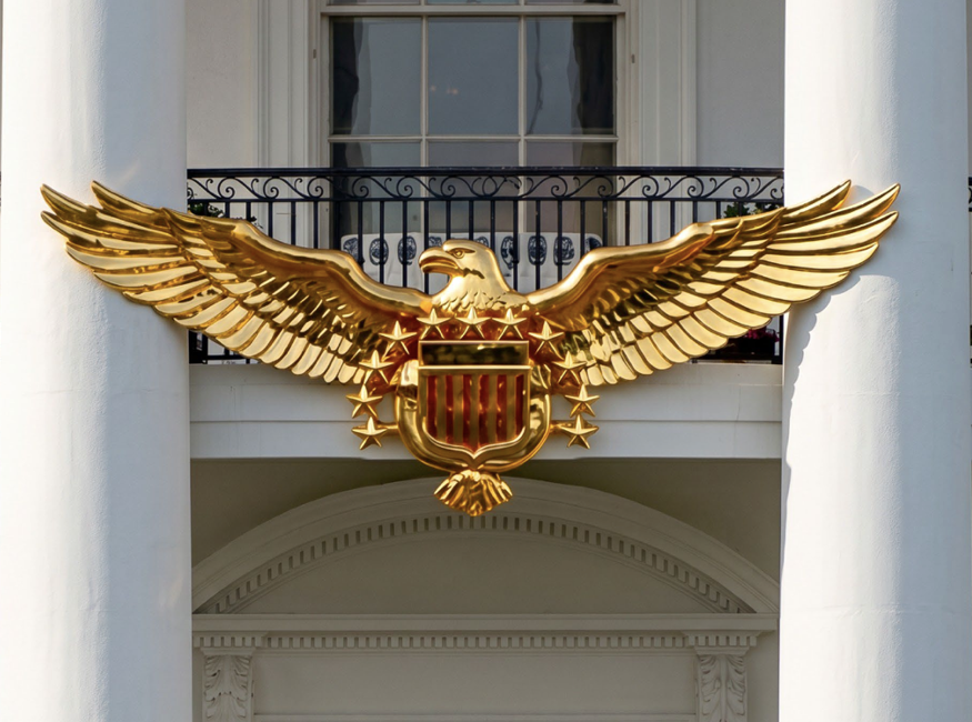 On Truth Social, Trump Plasters an AI-Generated Golden Bald Eagle on the White House