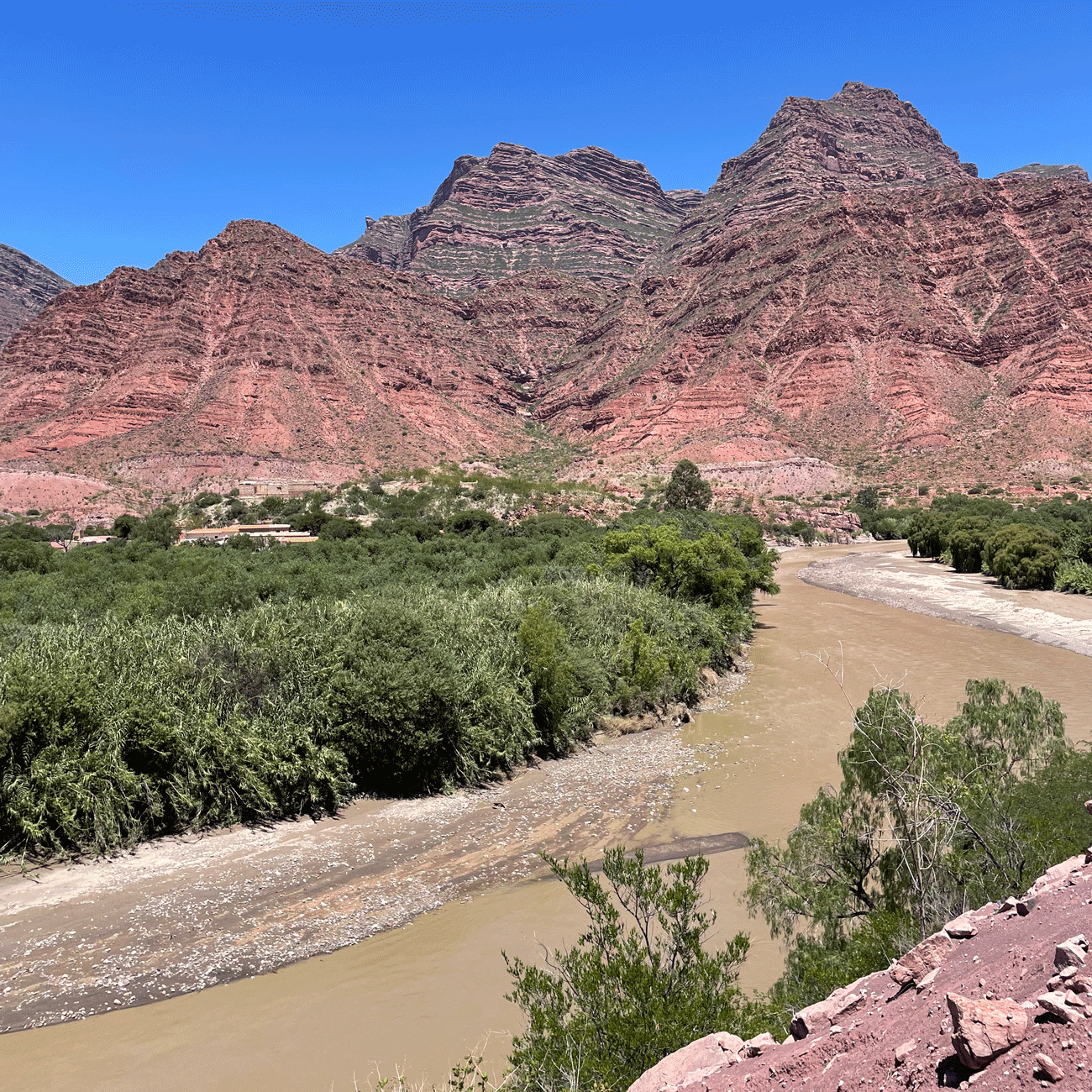 Cinti canyon with Rio Grande and San Roque vineyard
