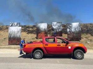 Photography Exhibit on Wildfires Nearly Engulfed by Real Wildfire in Sicily