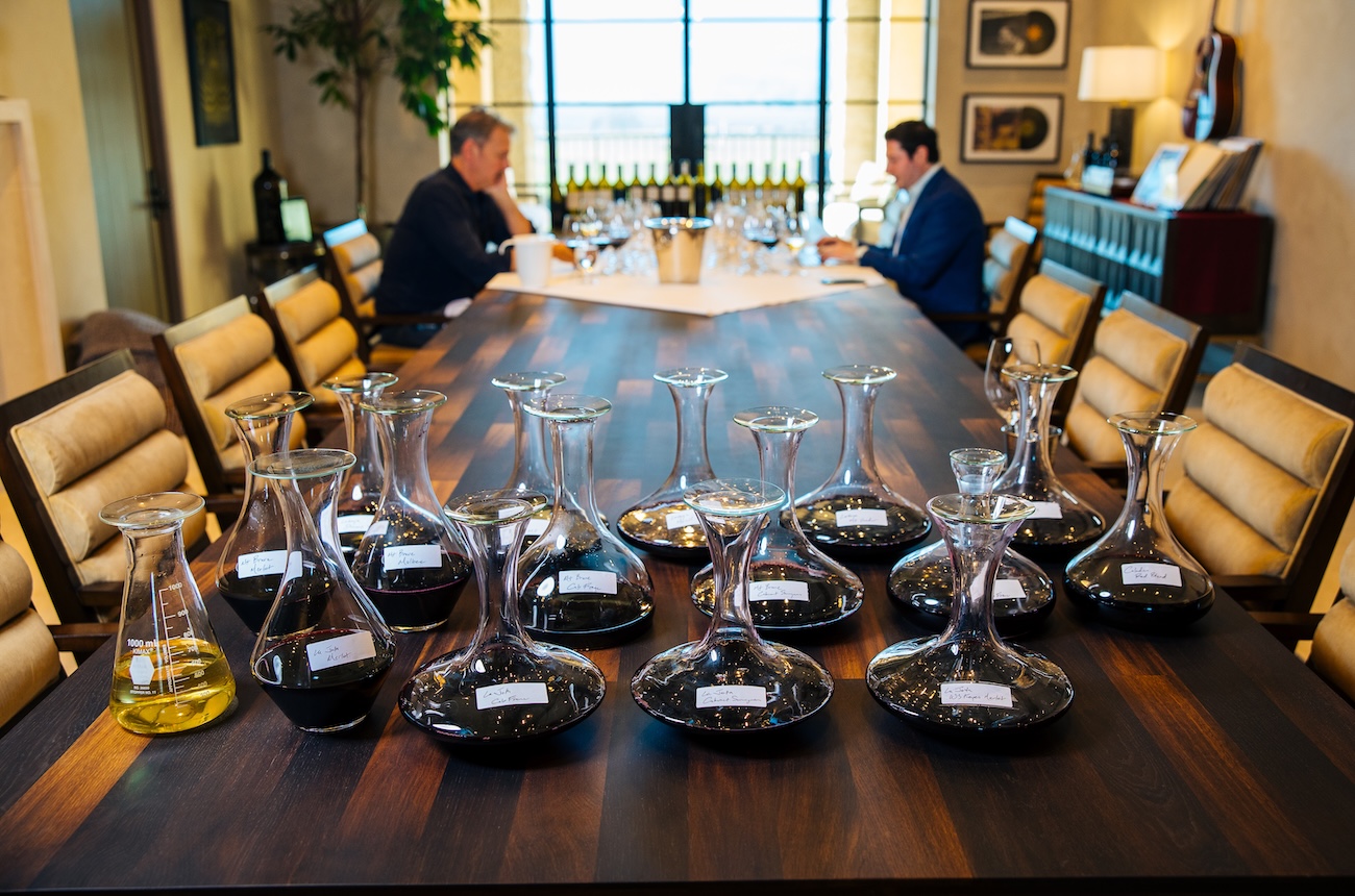 Tasting wines at Lokoya