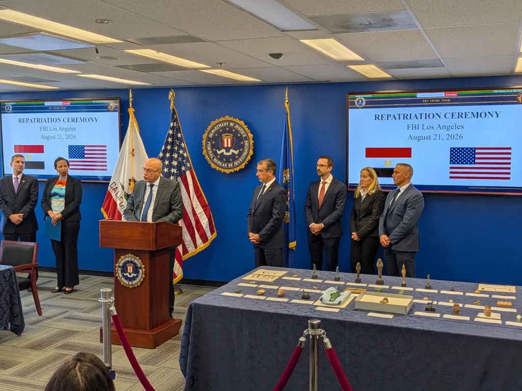 FBI Hands Over 48 Illegally Trafficked Artifacts to Egypt After Art Crimes Team Investigation