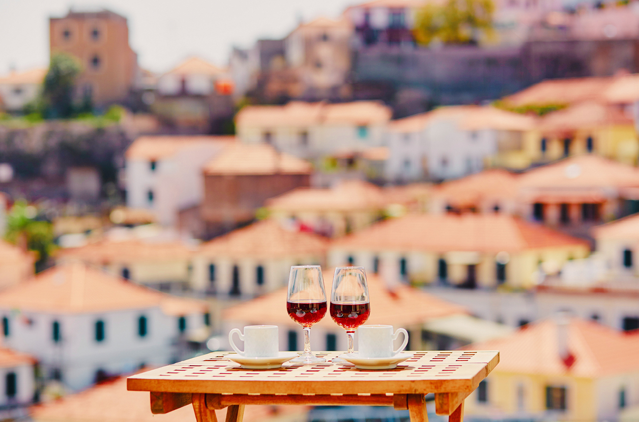 Two glasses of Madeira wine